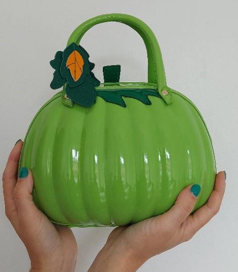 Pumpkin Shaped Crossbody Grab Bag Purse Vegan Friendly