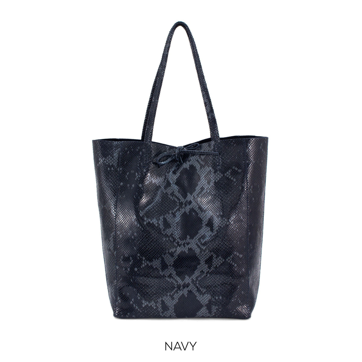 Snakeskin effect Genuine Leather Shopper Bag Large Leather Tote Bag