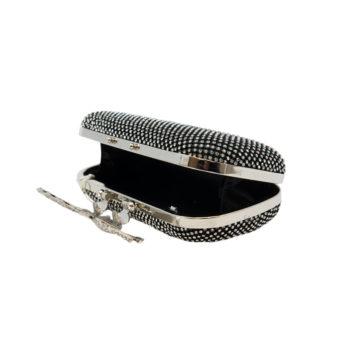 Sparkly Black Clasp Wedding Event Clutch Bag Shoulder Bag perfect eye-catching Silver Diamante Bridesmaid Gift Present Wedding Party