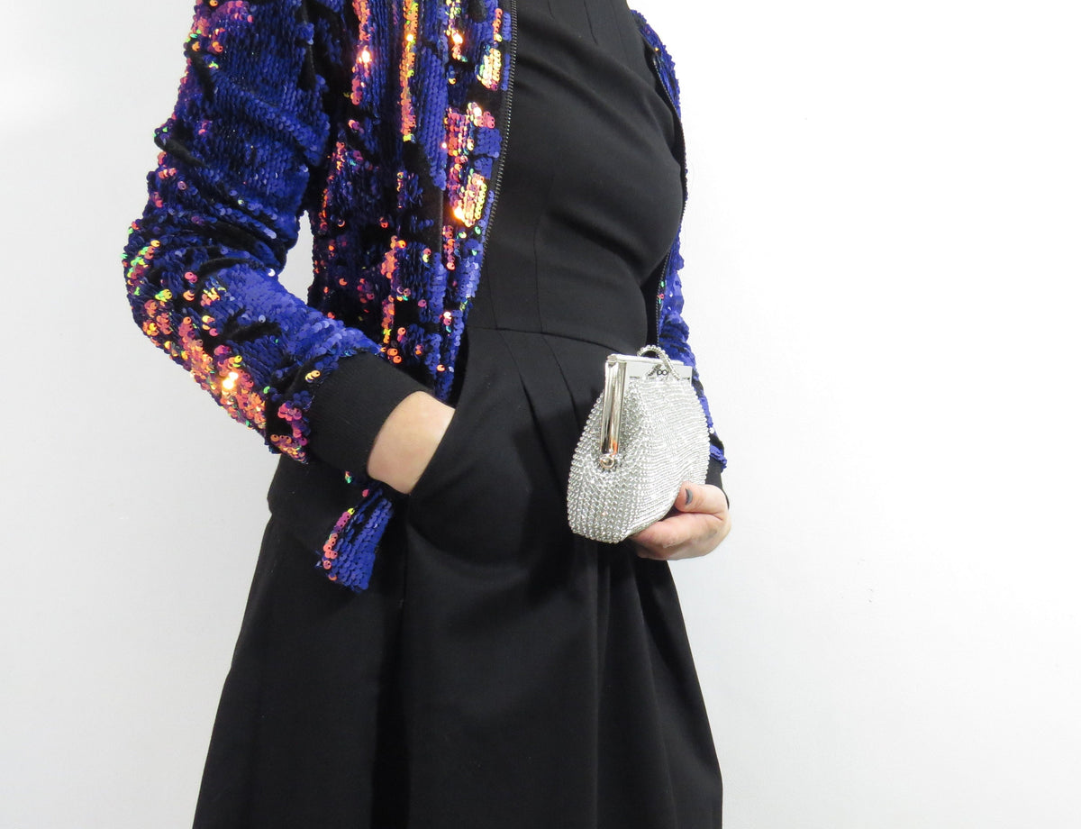 Sparkly Black Silver Clasp Wedding Event Clutch Bag Shoulder Bag perfect eye-catching Silver Diamante Bridesmaid Gift Present Wedding Party