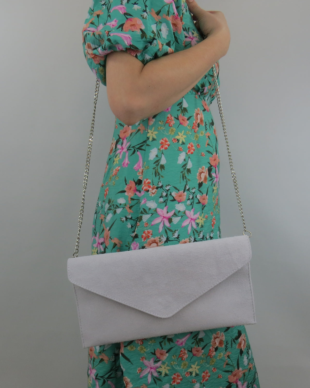 Metallic Mint Sea Green Envelope Clutch Bag