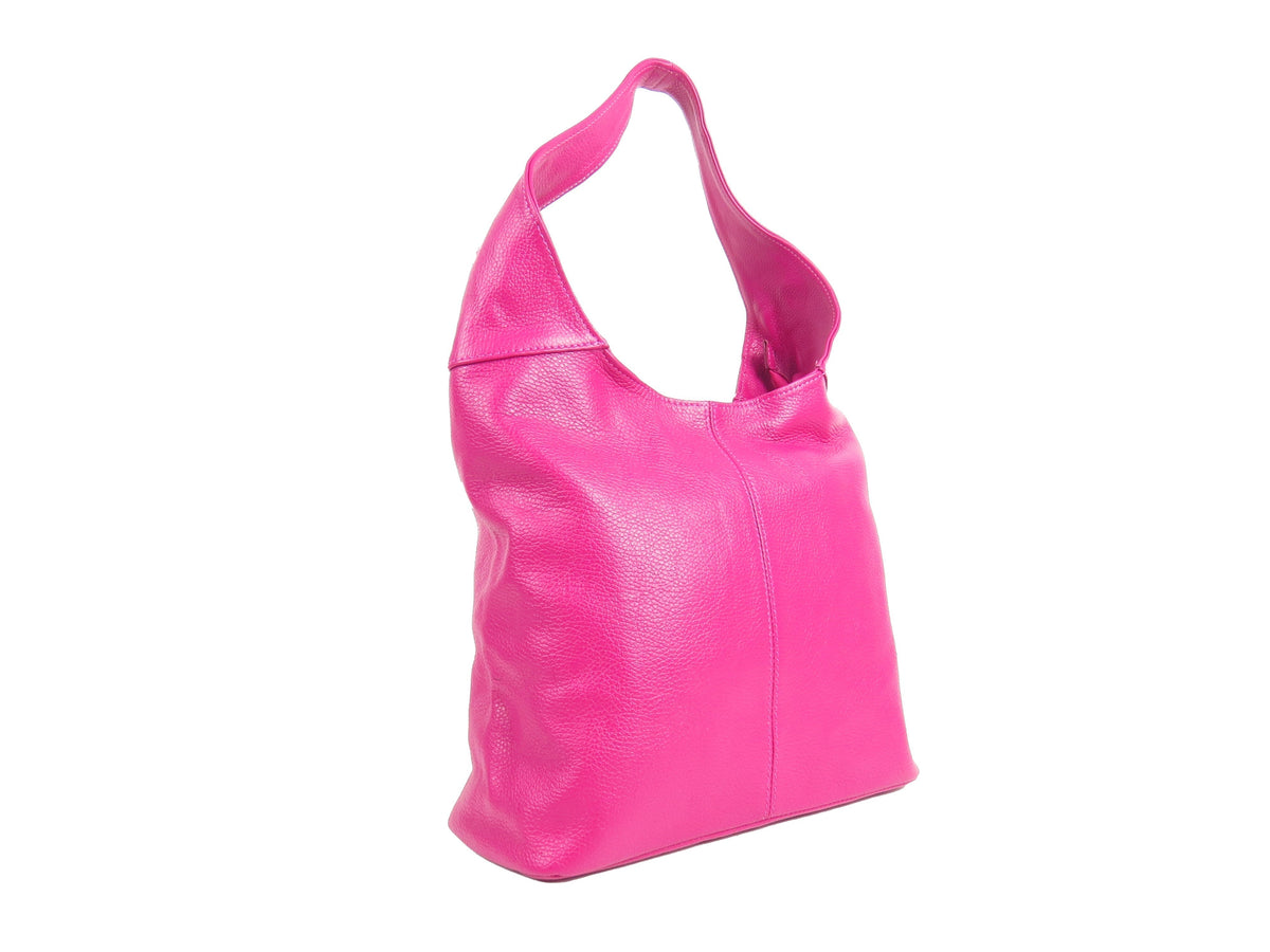 Italian Navy Blue Leather Slouchy Shoulder Bag