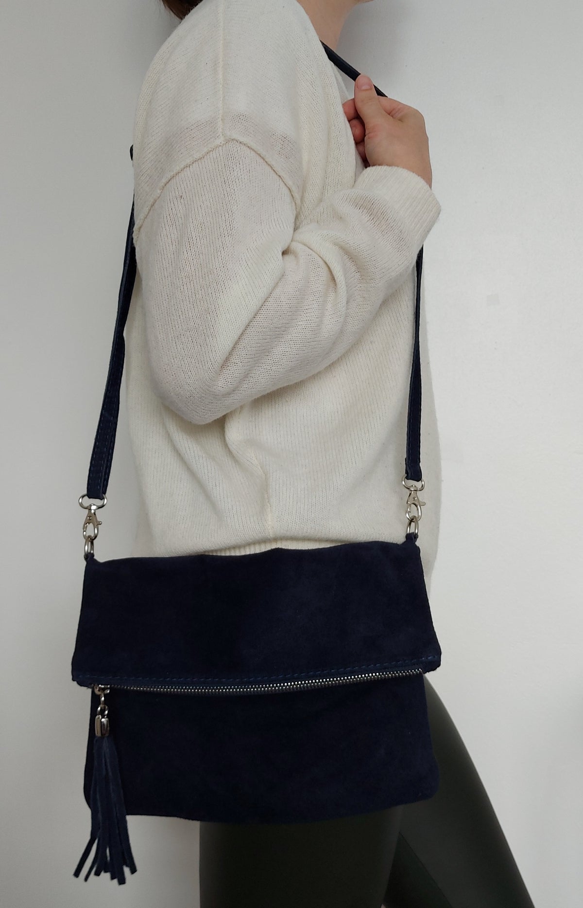 Black Suede Clutch Bag