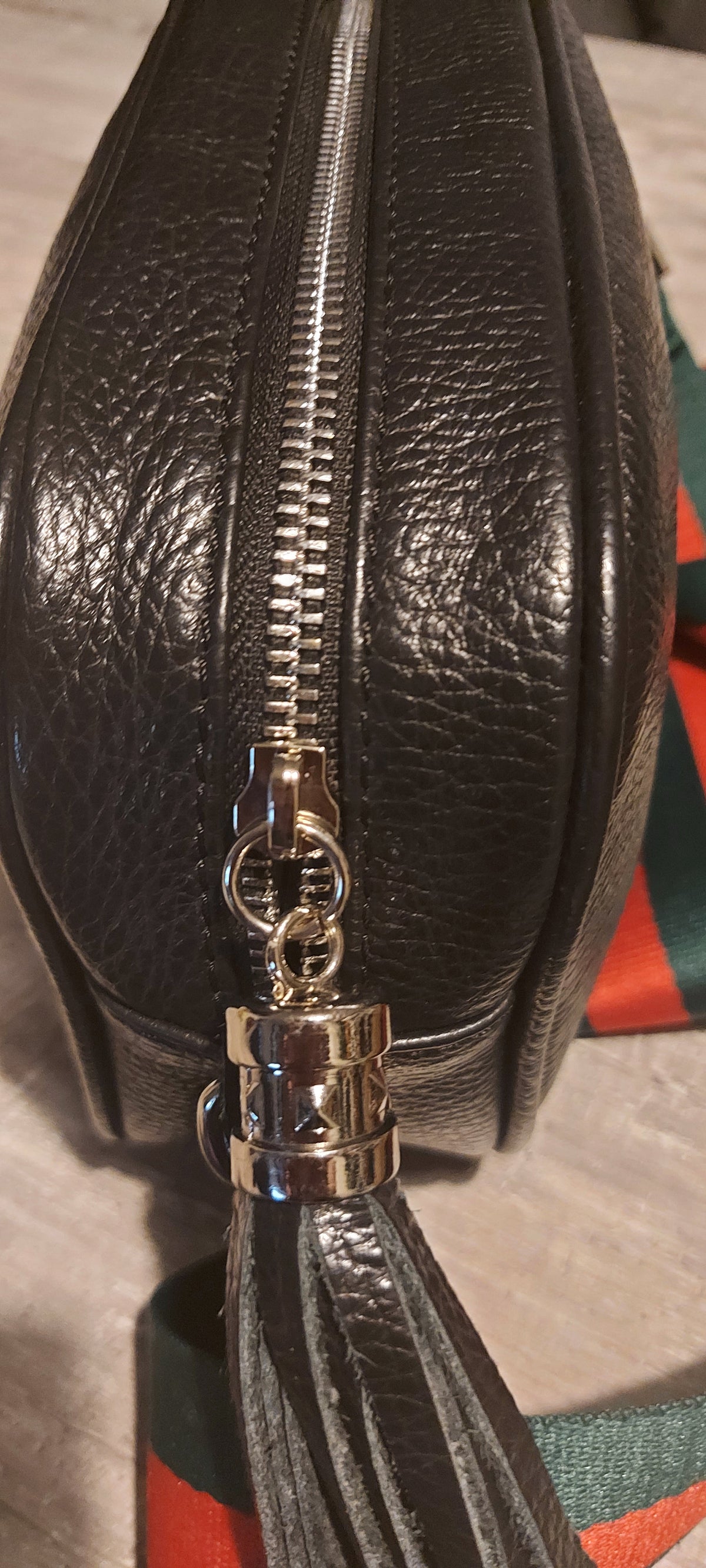 Italian Leather Cross Body Camera Bag With Tassel