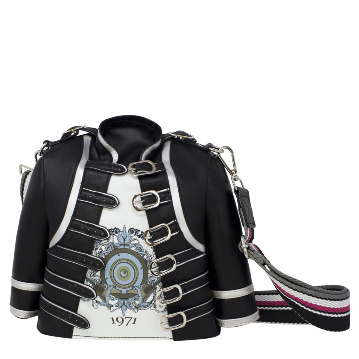 Black Military-style tunic Inspired Rock n Roll Cross Body Bag