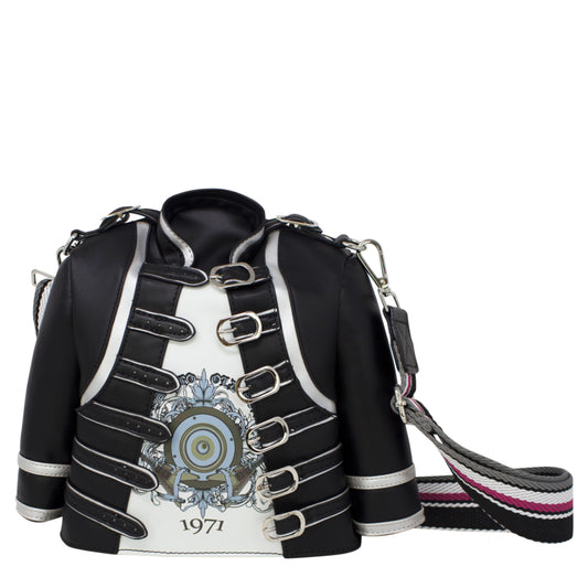 Black Military-style tunic Inspired Rock n Roll Cross Body Bag