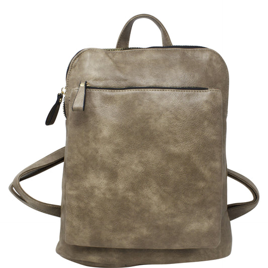 Vegan Faux Leather Simple Minimalistic Back Pack