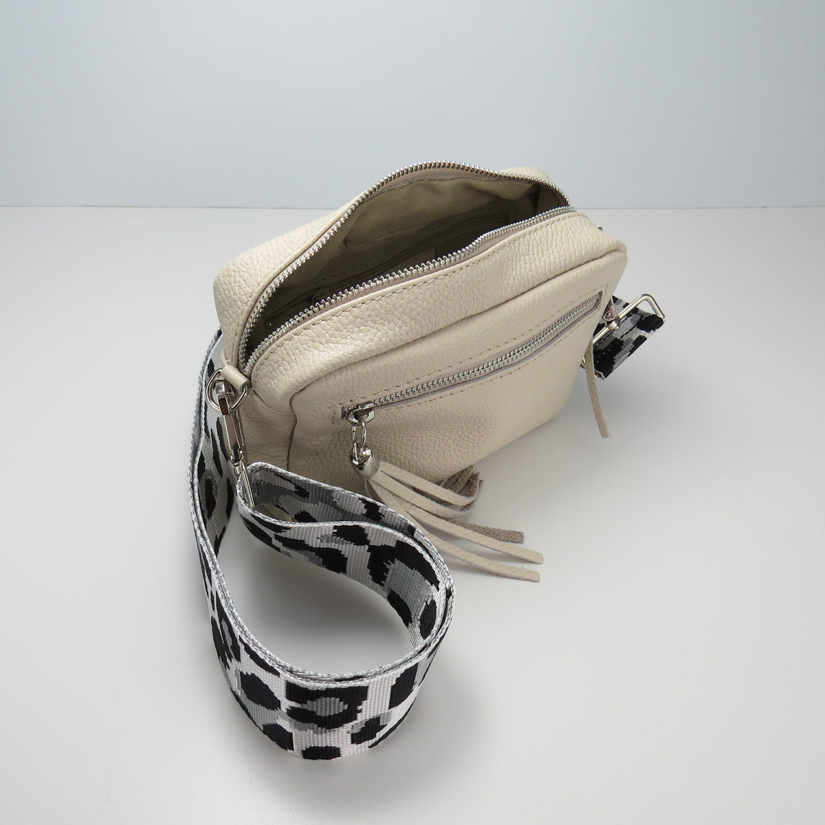 Italian Leather Cross Body Camera Bag