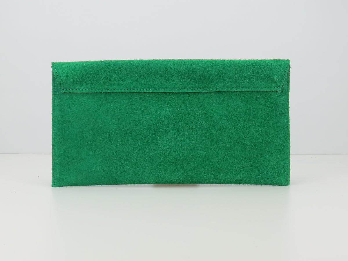 Parrot Green envelope clutch bag back