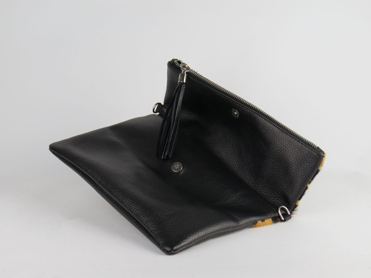 Leopard Print Foldover Clutch Bag