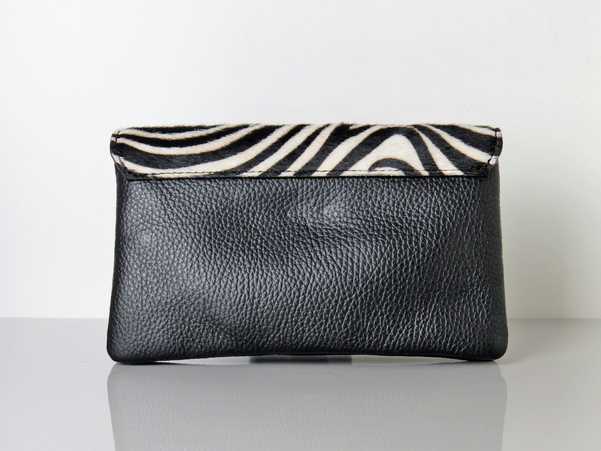 Genuine Italian Leather Mini Zeba Print Crossbody Bag