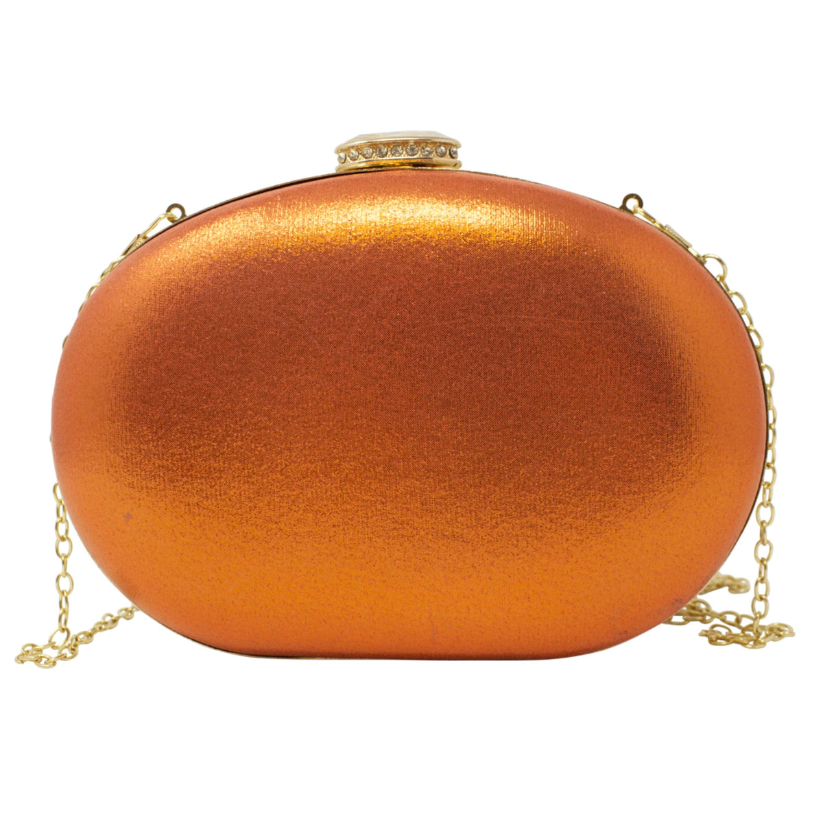 Sparkly Orange Diamante Encrusted Clutch Bag