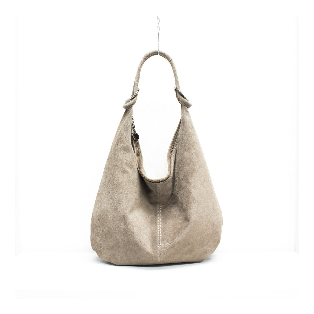 Genuine Suede Leather Large Hobo Shopper