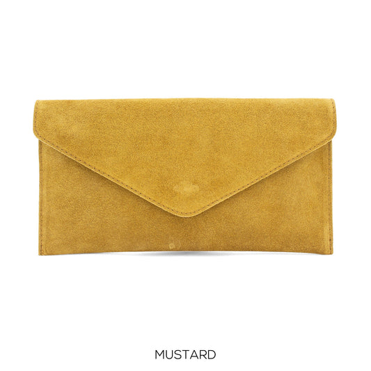 Mustard Envelope Clutch Bag