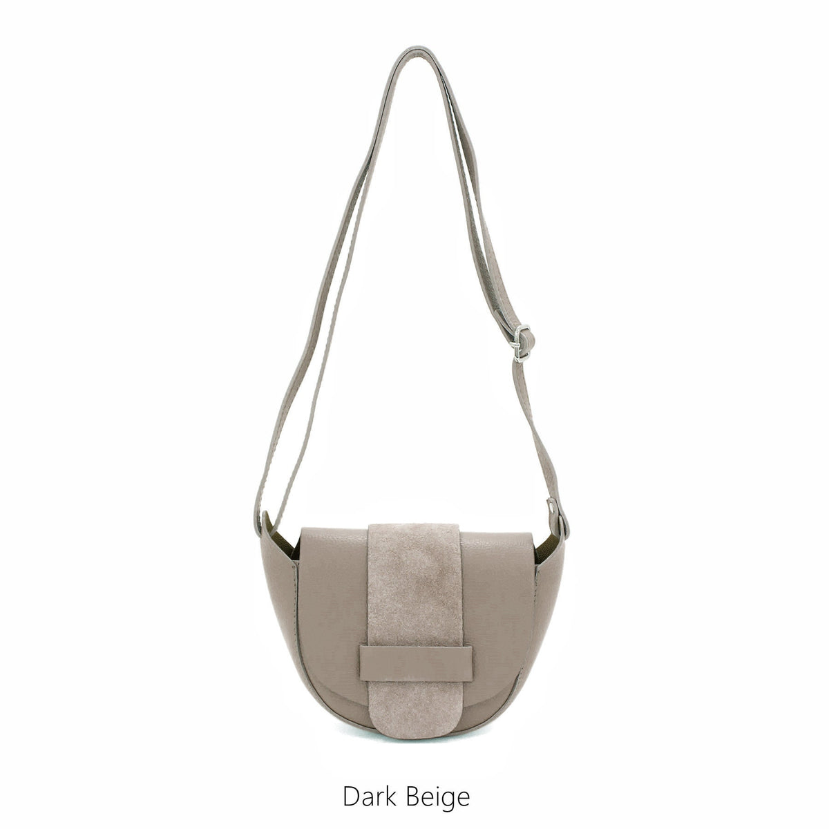 Genuine Leather Italian Elegant Leather & Suede Half Moon Crossbody Bag Shoulder Bag Crossbody Handbag Gift For Her Valentines Small Handbag