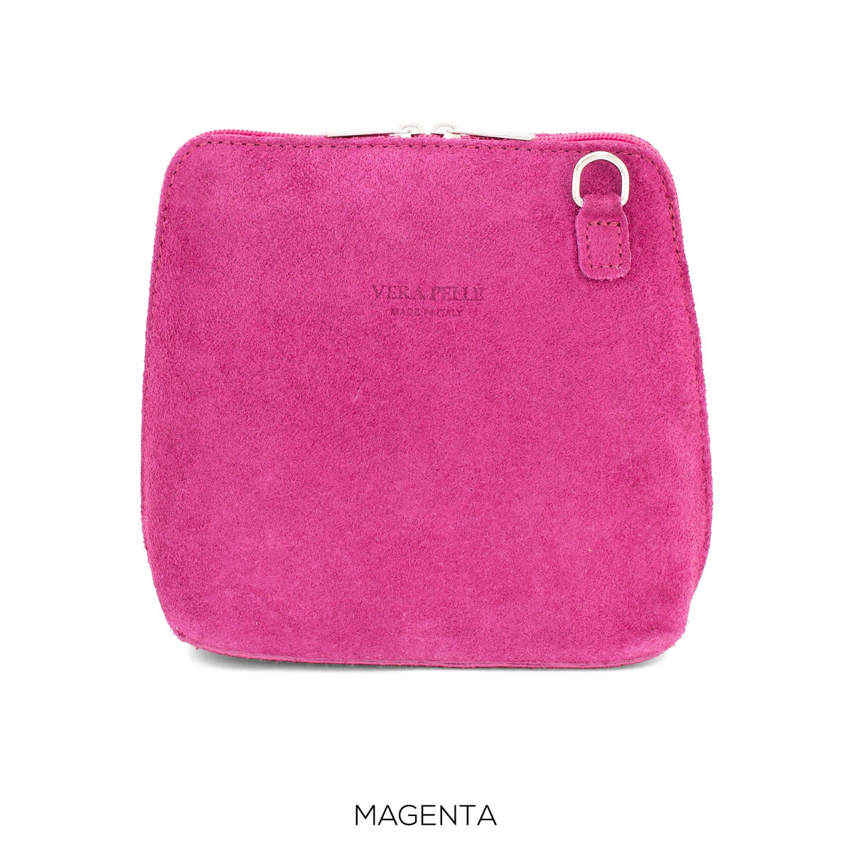 Genuine Suede Leather Crossbody Bag VERA PELLE Real Italian Suede Leather Small Crossbody Shoulder Bag Suede Bag Cute Crossbody Elegant Bag