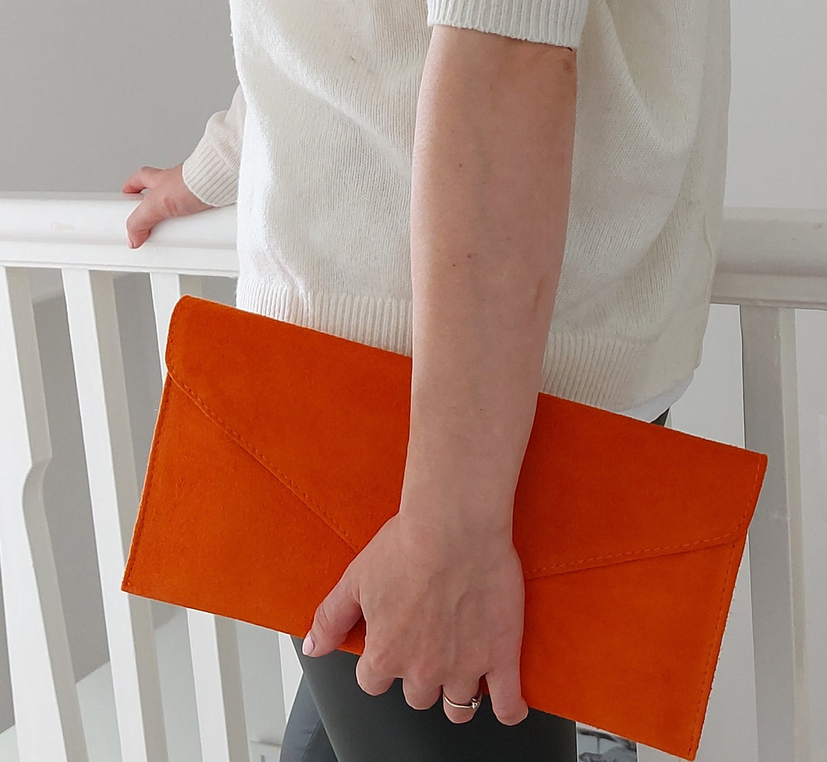 Tan Envelope Clutch Bag