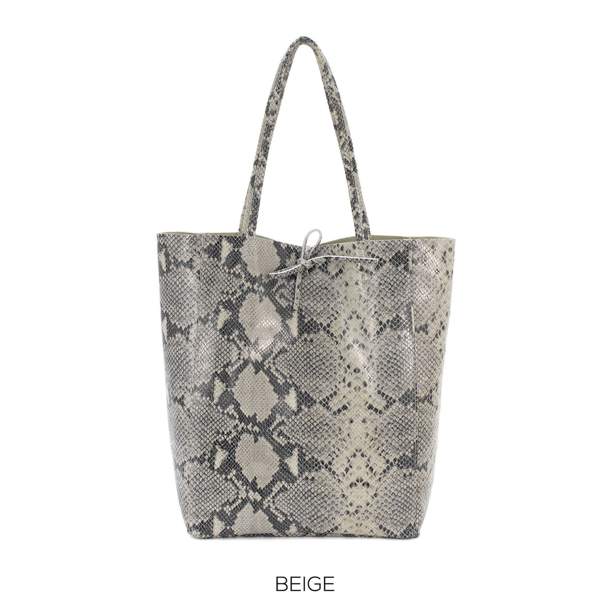 Snakeskin effect Genuine Leather Shopper Bag Large Leather Tote Bag