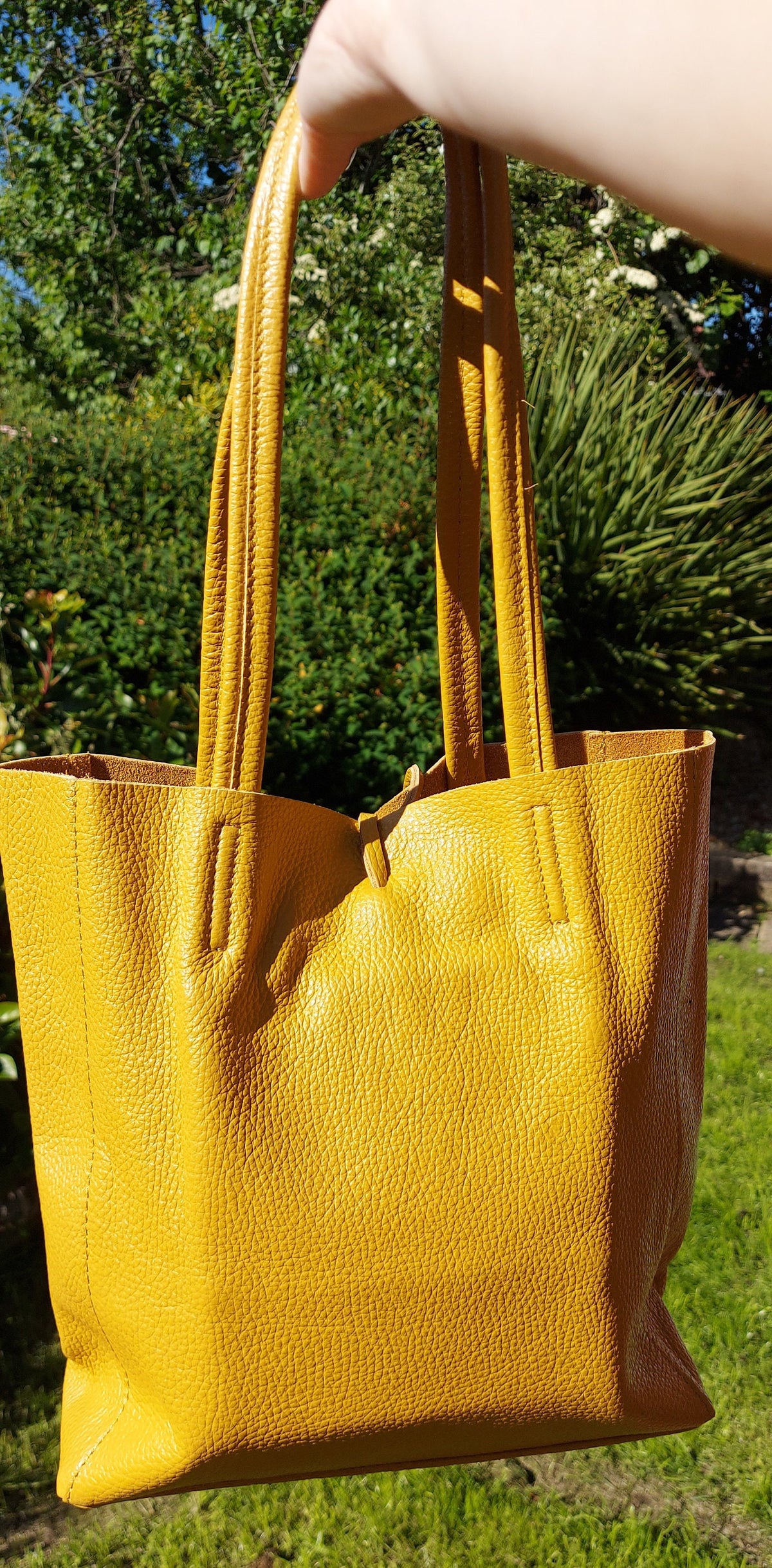 Pink Genuine Leather Shopper Bag Medium Leather Tote Bag