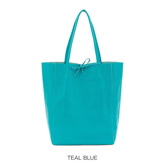 Turquoise Genuine Leather Shopper Bag Large Leather Tote Bag