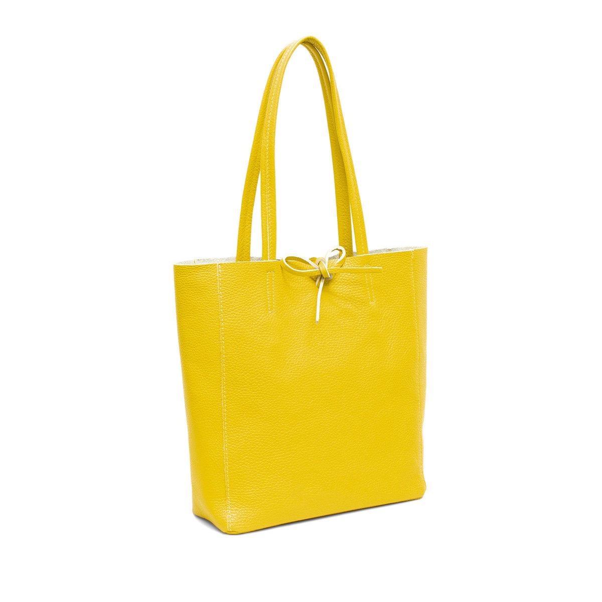 Genuine Leather Medium Pewter Leather Shopper
