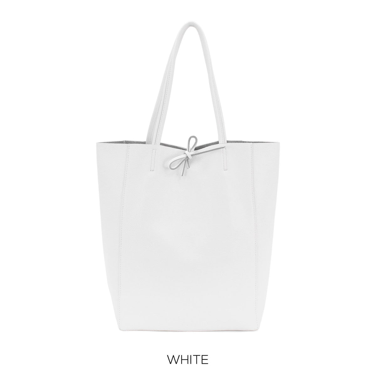 White Genuine Leather Shopper Bag Large Leather Tote Bag