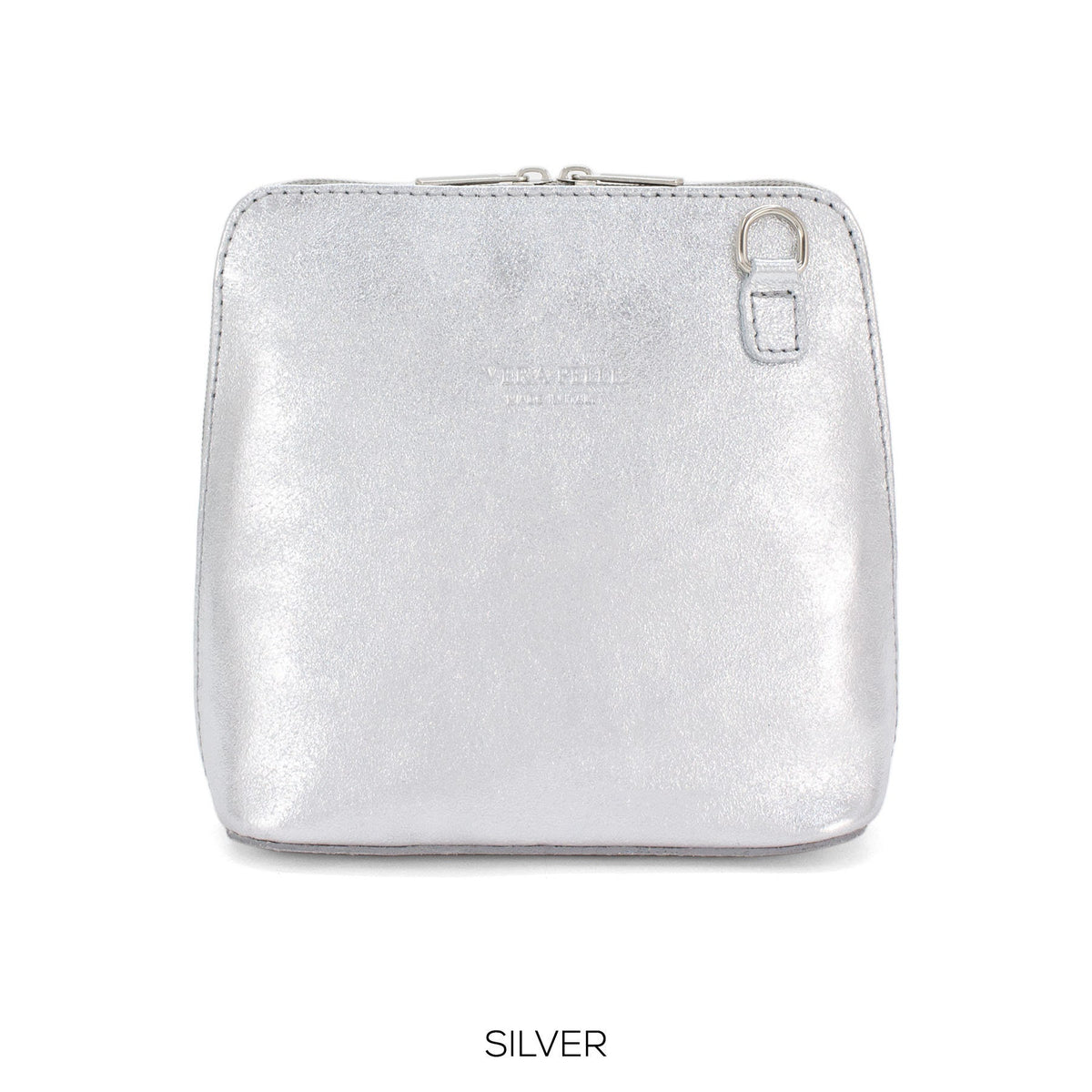 Genuine Metallic Leather Crossbody Bag VERA PELLE Real Italian Suede Leather Small Crossbody Shoulder Bag Crossbody Valentines Gift For Her