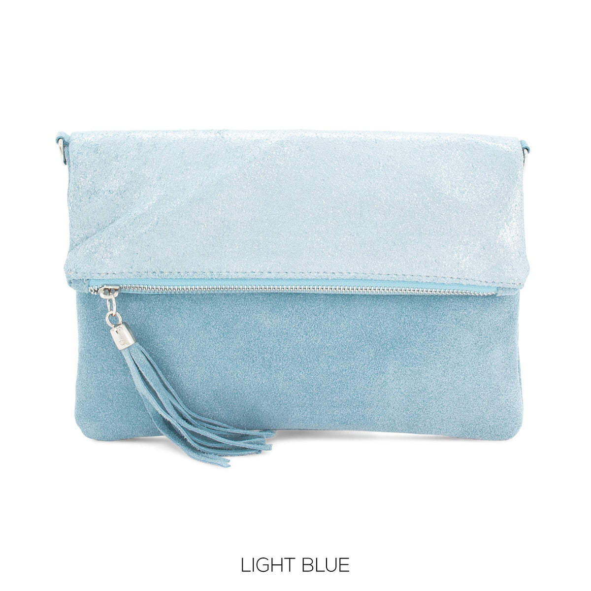 Genuine Suede Leather Clutch Bag Shimmery Effect Crossbody Bag Spring/Summer Wedding Parties Bridesmaids Gift  Evening Bag Made in Italy