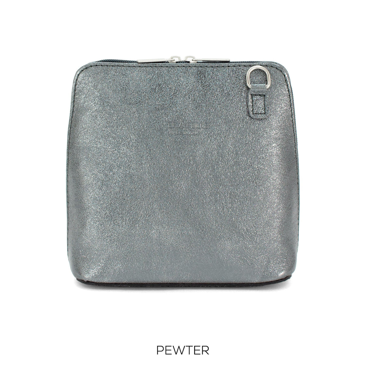 Genuine Metallic Leather Crossbody Bag VERA PELLE Real Italian Suede Leather Small Crossbody Shoulder Bag Crossbody Valentines Gift For Her