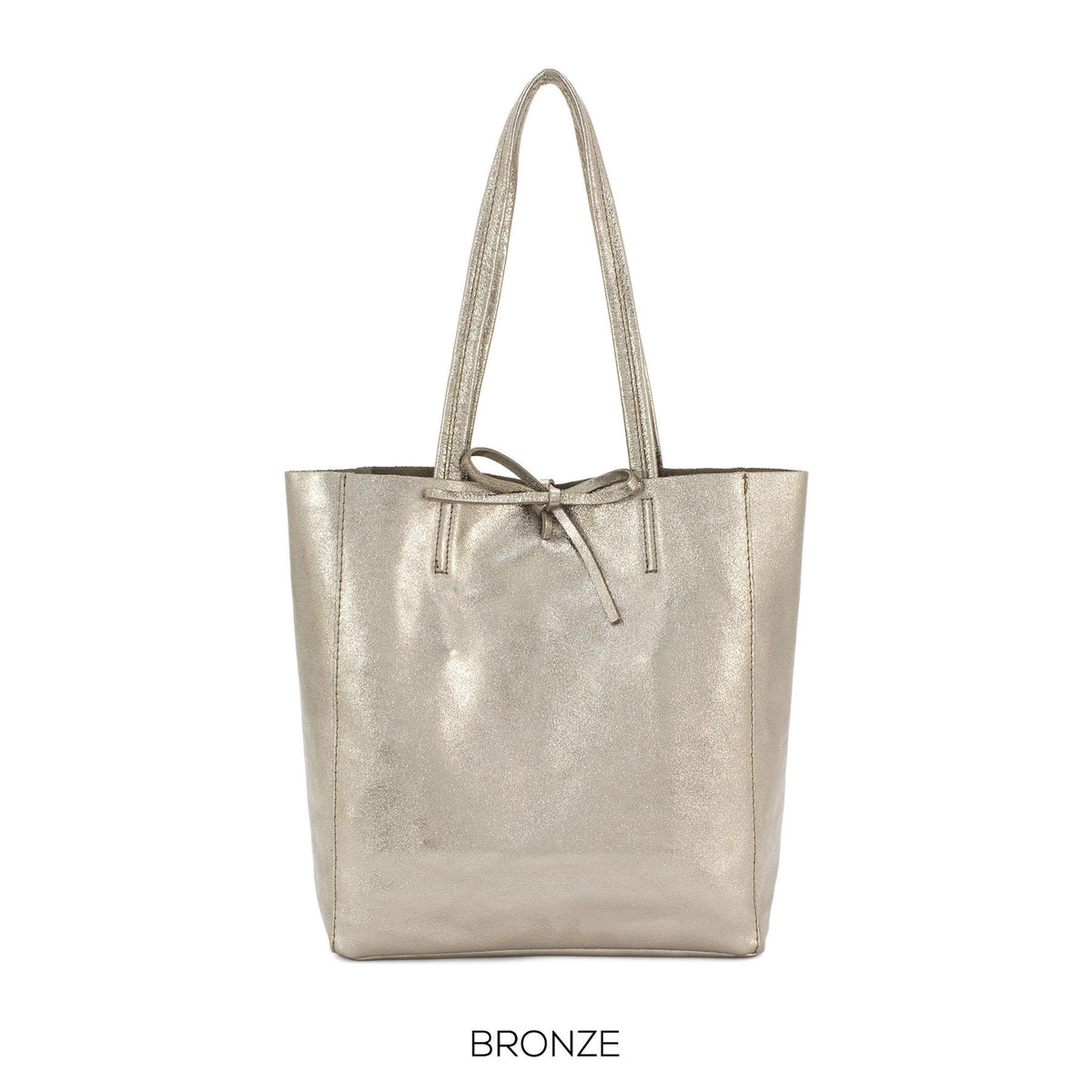 Genuine Leather Medium Bronze Leather Shopper