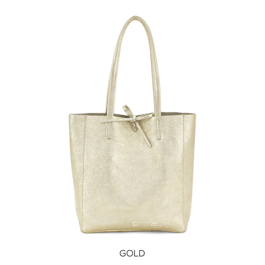 Genuine Leather Medium Gold Leather Shopper