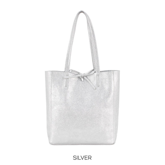Genuine Leather Medium Rose Gold Leather Shopper