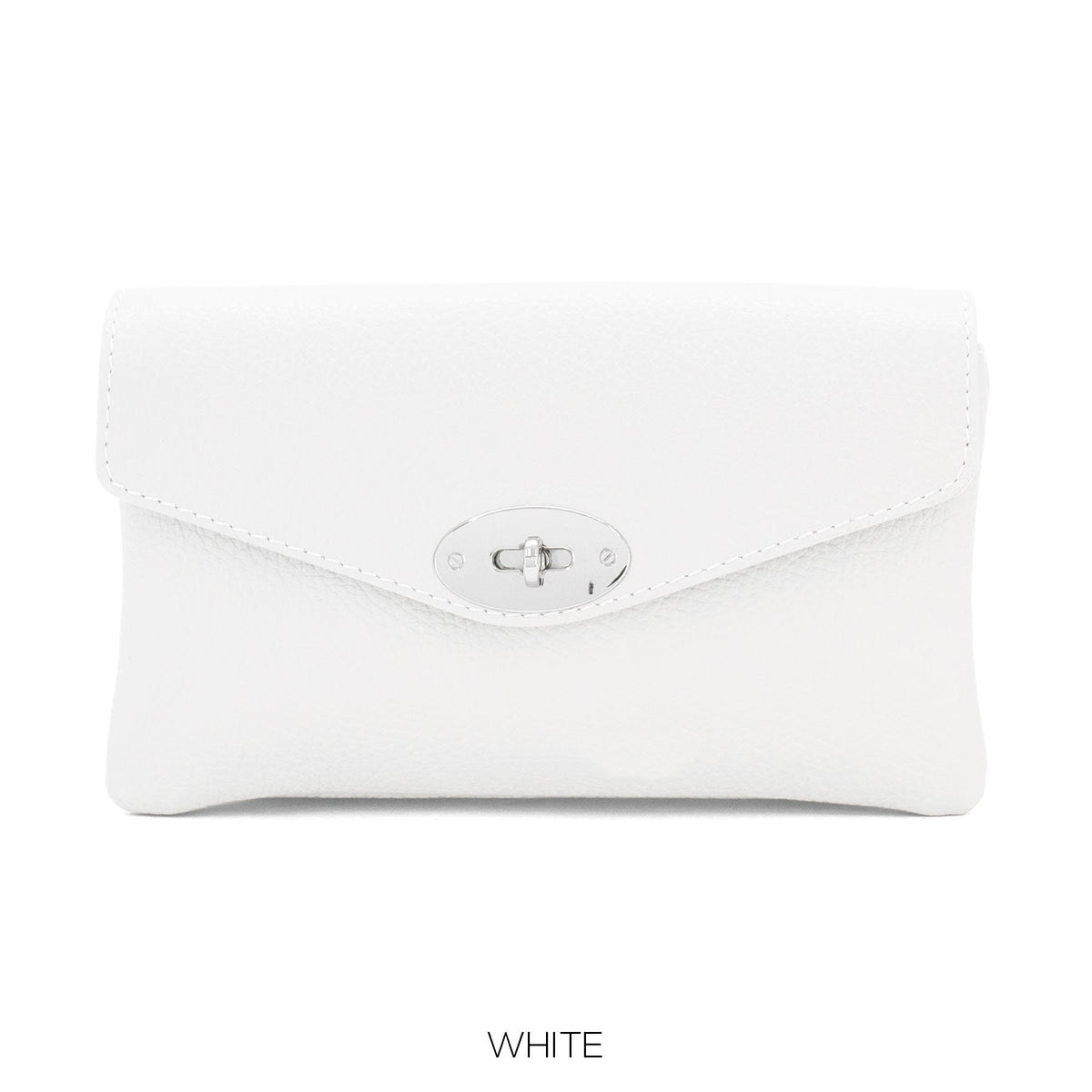 Genuine Italian Leather Mini Crossbody Bag With Detachable Chain Strap Shoulder Bag Small Crossbody Bag Fold over Flap Chrome Twist lock
