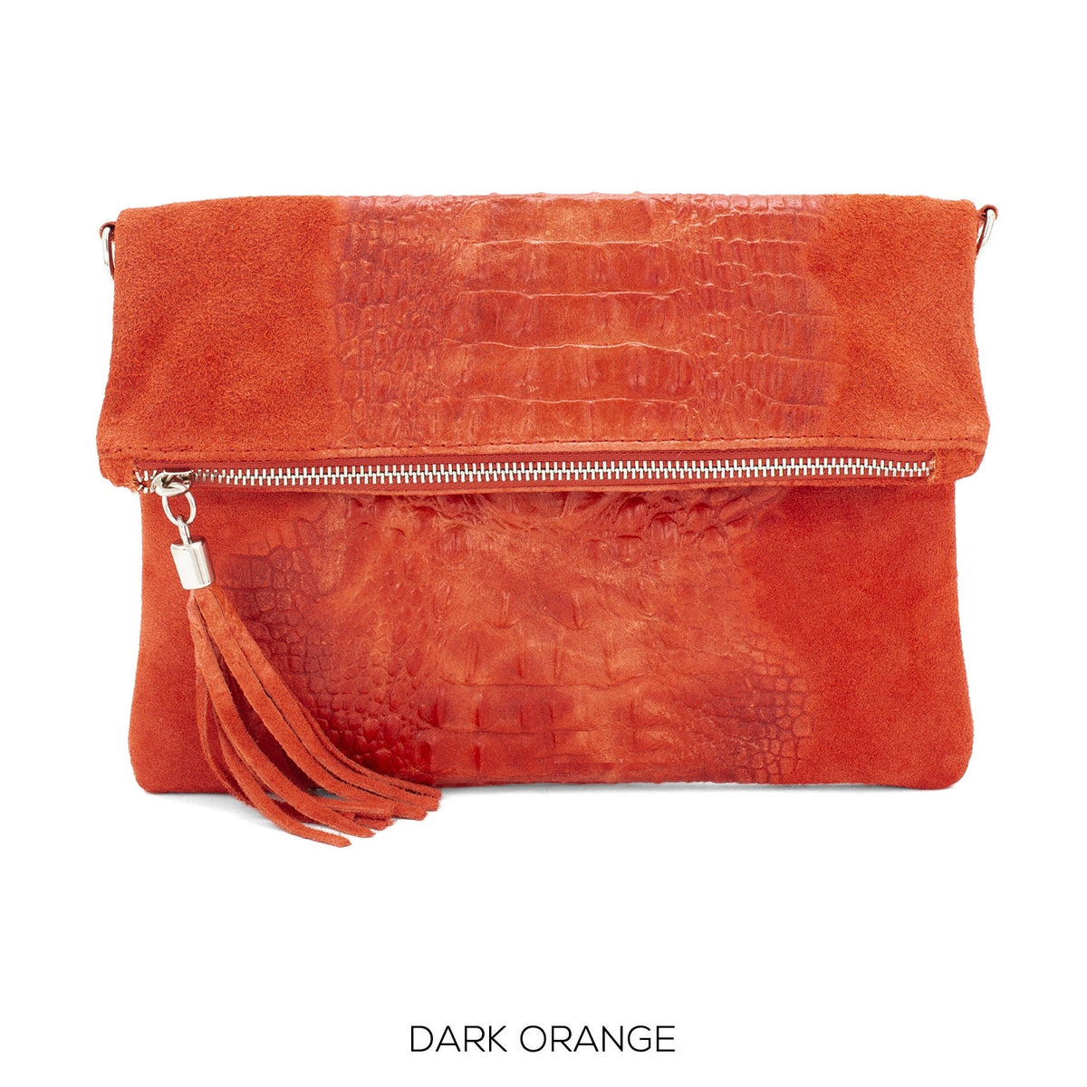 Italian Suede Leather Clutch Bag Croc Effect Crossbody Bag Spring/Summer Wedding Parties Bridesmaids Gift Evening Bag Made in Italy