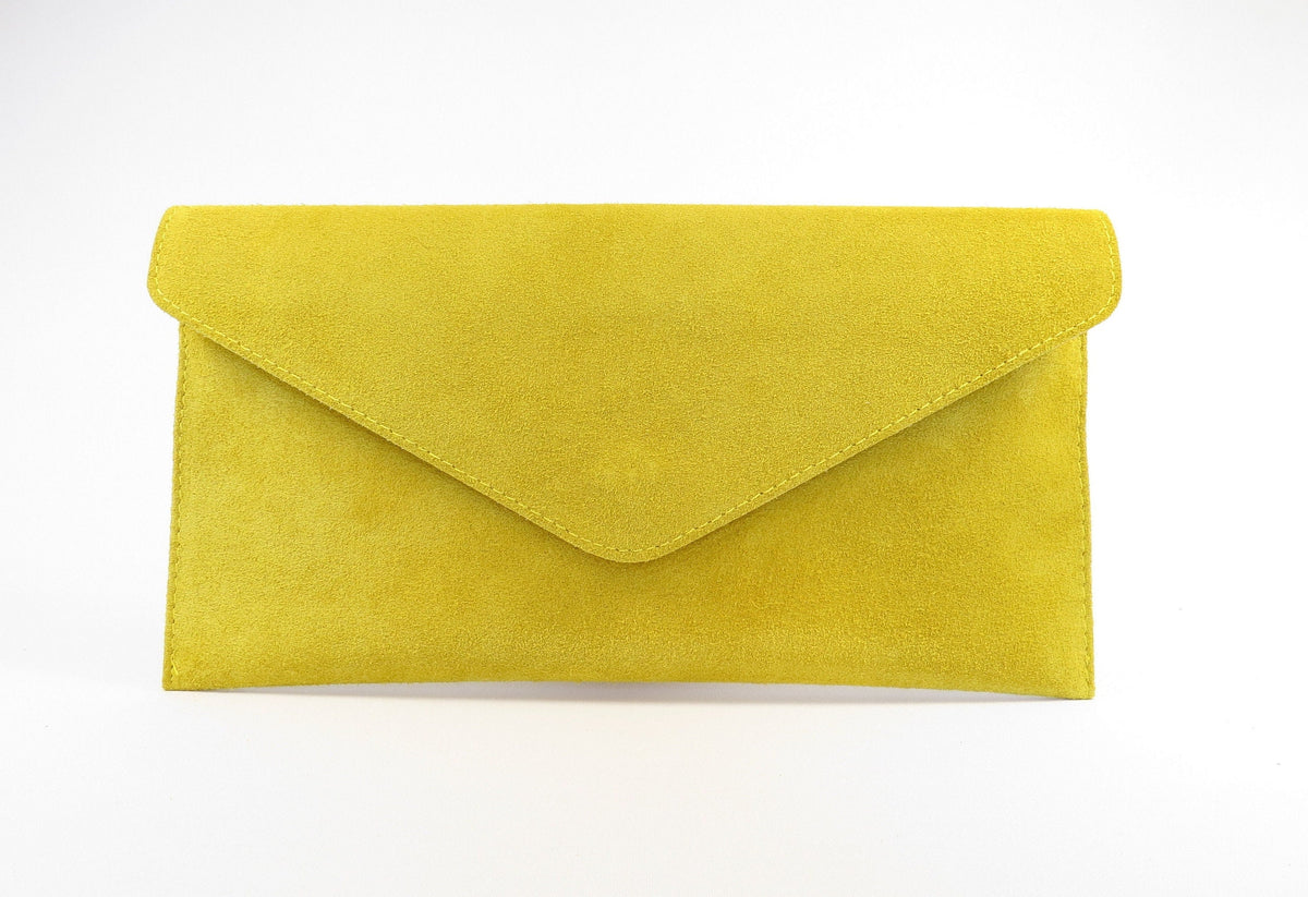 Yellow envelope clutch bag