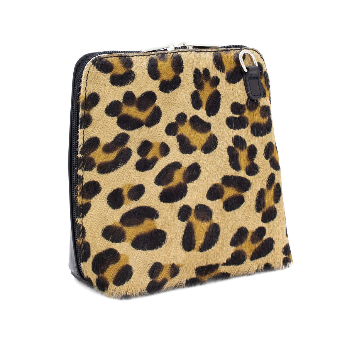 Genuine Suede Leather Animal Print Crossbody Bag VERA PELLE Real Italian Suede Leather Small Crossbody Shoulder Bag Suede Bag Cute Crossbody