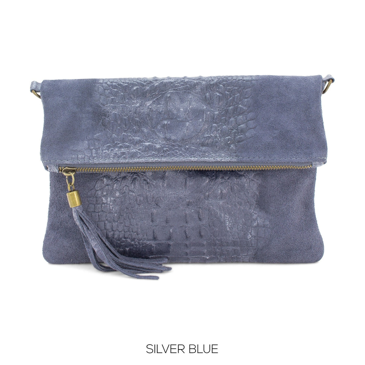Crocodile Evening Clutch Bag GENUINE Suede Leather Wedding Party Italian Crossbody Bag Night Out Dinner Date Dress up