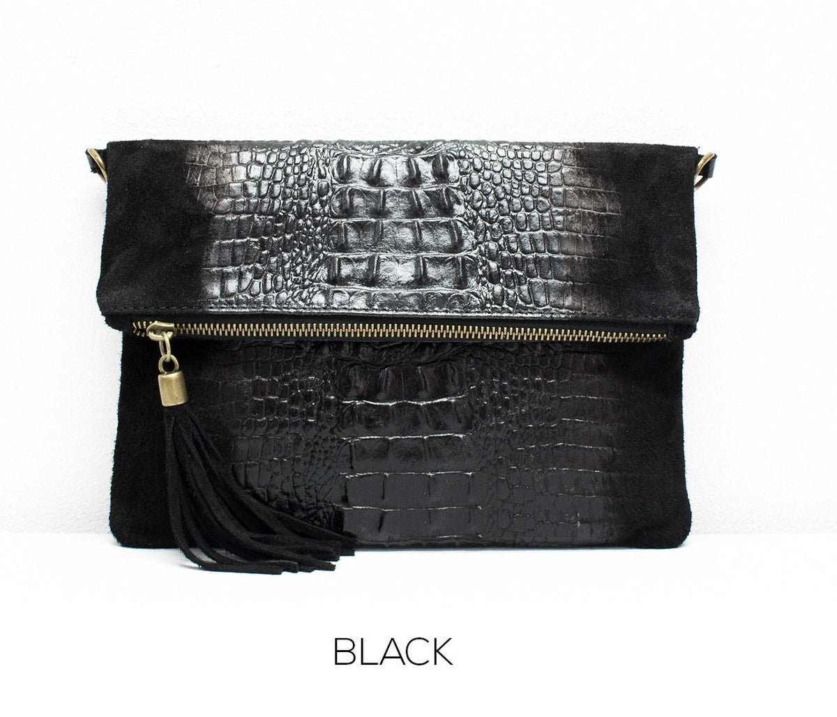 Crocodile Evening Clutch Bag GENUINE Suede Leather Wedding Party Italian Crossbody Bag Night Out Dinner Date Dress up